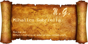 Mihalics Gabriella névjegykártya